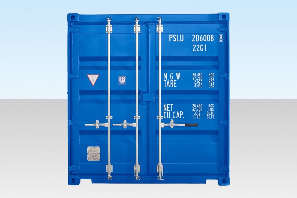 20ft Self Storage Container with Bamboo Floor – Blue (RAL 5010) - Image 2