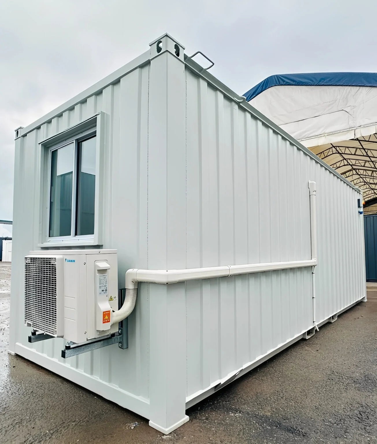 21ft x 8ft Custom Office Cabin – Refurbished Portable Building with A/C & Glazed Door - Image 5